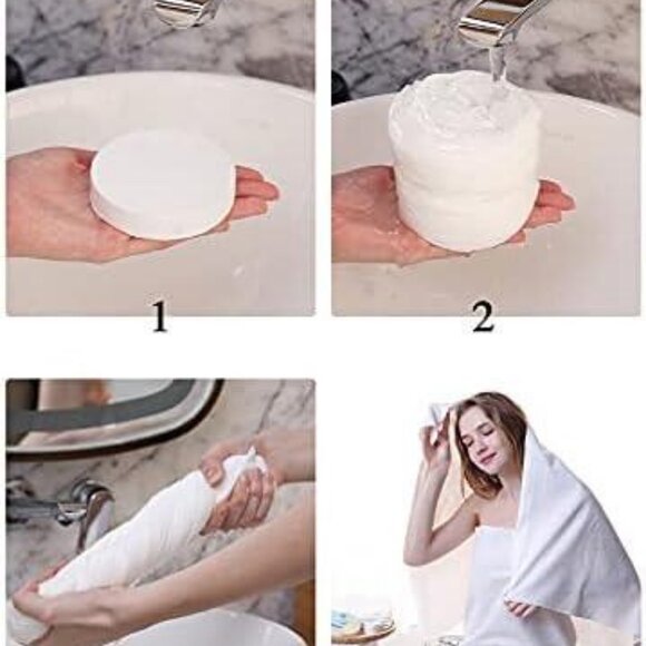 High Quality Cotton Compressed Towel Tablets Travel Towels Disposable Large5Pack - Picture 8 of 11